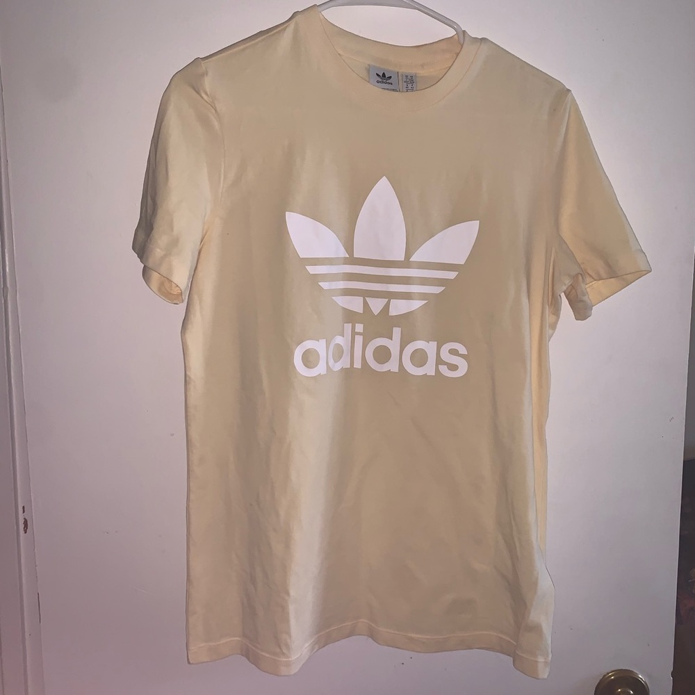 Adidas Unisex Yellow Short Sleeve Shirt - Picture 1 of 5